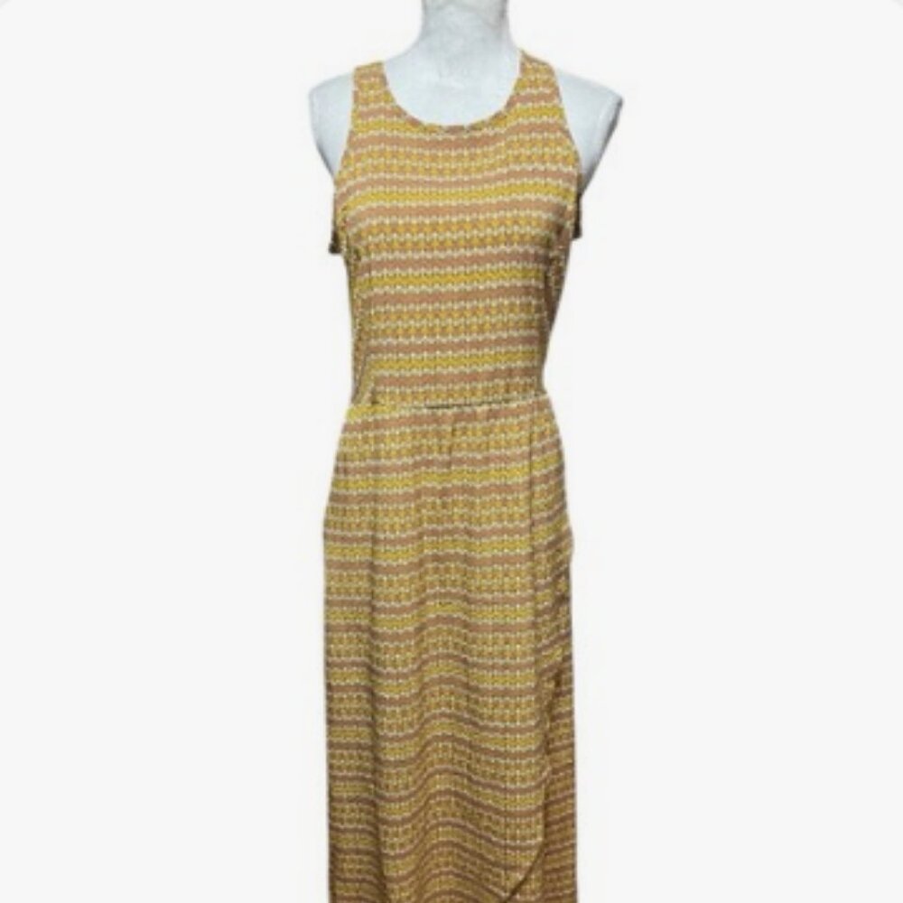 Toad&Co Sunkissed Maxi Dress Keyhole Cutout Back Size Medium Pockets Fall Floral